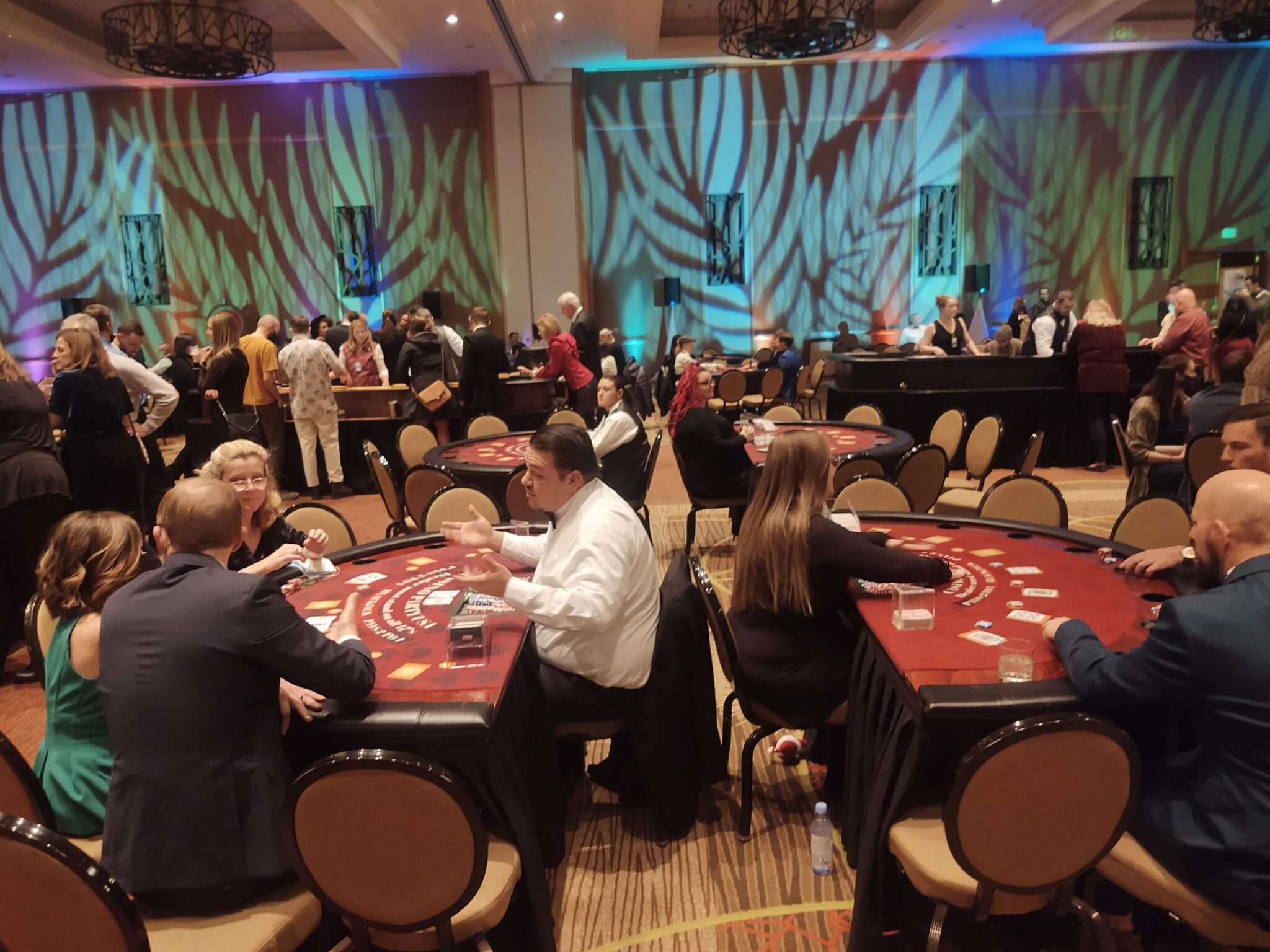 Upscale casino fundraiser in an elegant ballroom