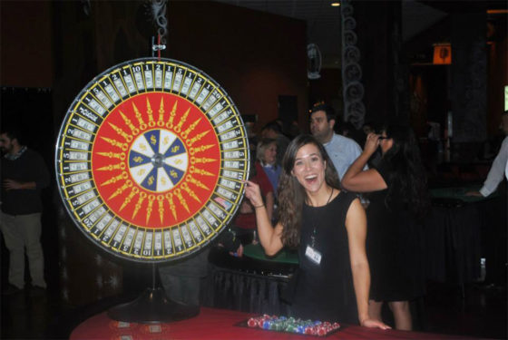Prize wheel at casino event